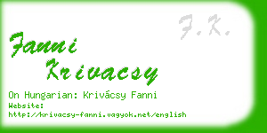 fanni krivacsy business card